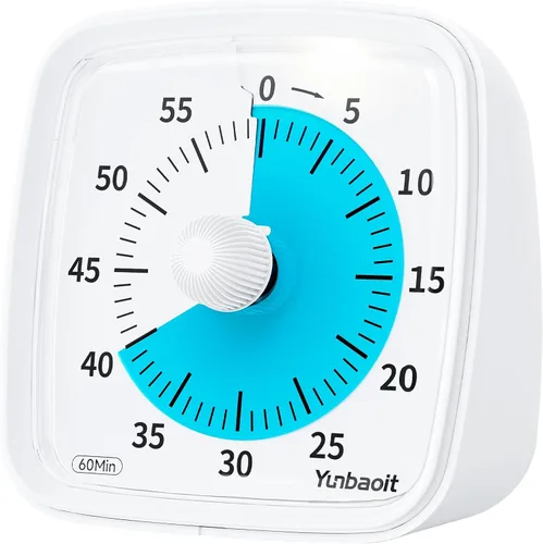 Vista 12 de Yunbaoit Temporizador visual con luz nocturna, temporizador de cuenta regresiva de arco iris de 60 minutos para niños y adultos, herramienta