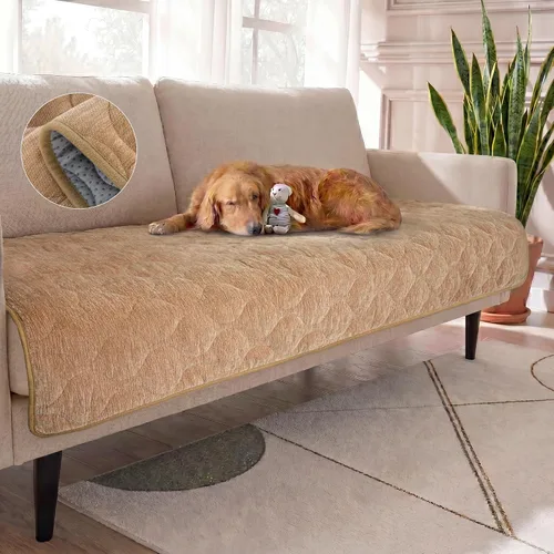 Vista 14 de Turquoize Funda para Sofá para Perros Lavable Antideslizante Fundas Protectoras para Sofá de 2-3 Cojines Apto para Mascotas Chenille Acolchado