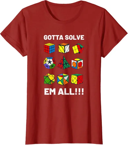 Vista 72 de Camiseta competitiva Puzzle Cube Gotta Solve Em All Speed Cubing