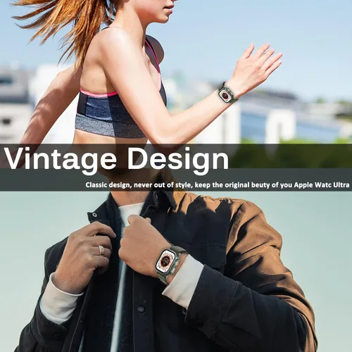 Vista 7 de Miimall - Funda para Apple Watch Ultra 1 2 3 4 de 1.92 pulgadas, marco de policarbonato duro de alta calidad