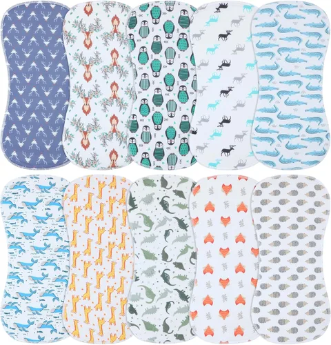 Vista 11 de Juego de 10 paños para eructar para bebés niños y niñas - Paño orgánico para eructos de bebé, toallitas para bebé, trapos para eructos, paños