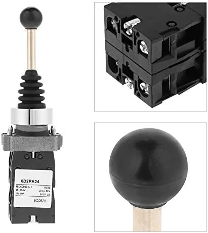 Vista 8 de Interruptor de palanca de mando de 4 posiciones, Controladores de joystick Interruptor de retorno de resorte Joy Stick Control Reemplazo Negro