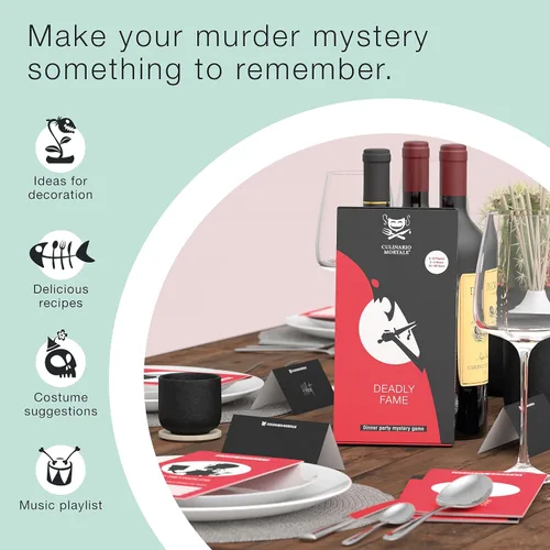 Vista 5 de Deadly Fame - Un moderno juego de cena de misterio de asesinato para 5-8 jugadores