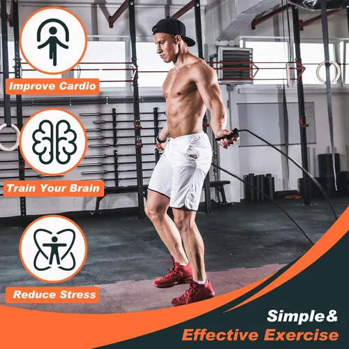 Vista 3 de Lewtemi 2 Pcs Flow Rope for Fitness Double Woven Workout Rope Adjustable Length Flow Jump for Working out Men Women Training Exercise Gym Indoor