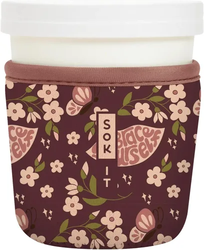 Vista 150 de Sok It IceCreamSok - Funda de neopreno aislada (flores abstractas, pintas de helado cónicas)