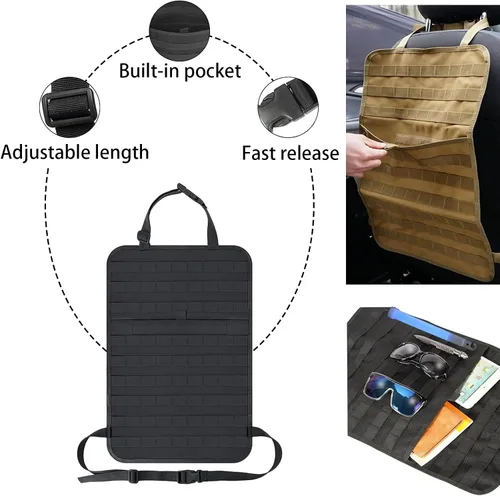 Vista 7 de Paquete de 7 organizadores tácticos para respaldo de asiento, organizador de camión con 6 bolsas desmontables, universal para automóvil, camión