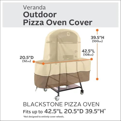 Vista 2 de Classic Accessories Veranda - Cubierta para horno de pizza al aire libre Blackstone resistente al agua de 42.5 pulgadas