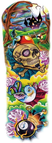 Vista 4 de Tatuajes temporales coloridos del brazo lleno de las etiquetas engomadas