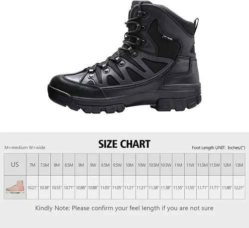 Vista 8 de FREE SOLDIER Mens Tactical Waterproof Lightweight Hiking Boots Military Combat Boots Work Boots
