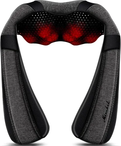 Vista 10 de Masajeador Shiatsu de Cuello y Hombros con Calor – Almohada de Masaje de Amasamiento de Tejido Profundo Eléctrico para Alivio del Dolor y Relajación