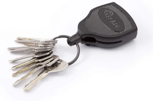 Vista 4 de KEY-BAK SUPER48 - Llavero retráctil con cierre, funda de policarbonato duradera, trabilla de cuero para cinturón y anillo dividido de gran
