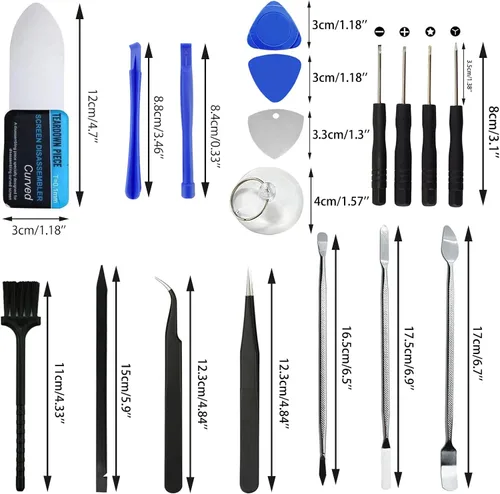 Vista 7 de Kit de herramientas de reparación de electrónica 19 en 1, juego de destornilladores de apertura Spudger para iPhone, laptop, iPad, teléfono celular
