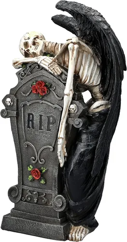 Vista 3 de Pacific Giftware Estatua de esqueleto de ángel Le Tombe Morte lápida gótica decoración estatua de 15.75 pulgadas de alto