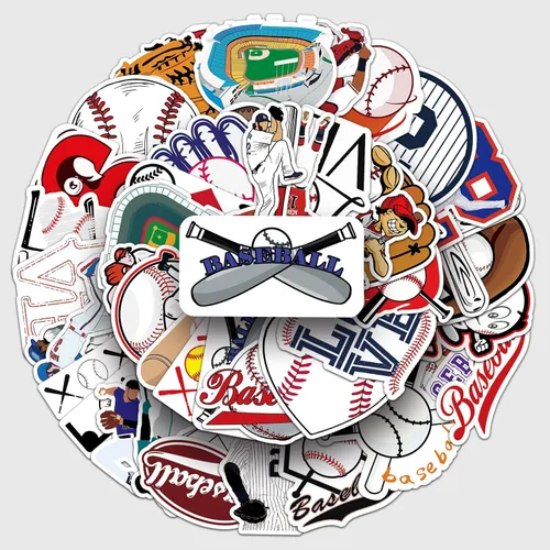 Vista 8 de 50 calcomanías de béisbol, calcomanías de vinilo impermeables para decoración deportiva para laptop, teléfono, patineta, equipaje, calcomanías