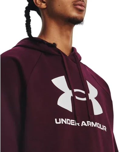 Vista 3 de Under Armour Rival - Sudadera con capucha para hombre, de vellón y con logotipo
