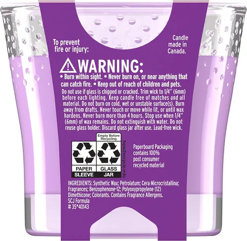 Vista 2 de Glade Tarro de velas, ambientador, Happy-Go-Lilac, 3.4 oz
