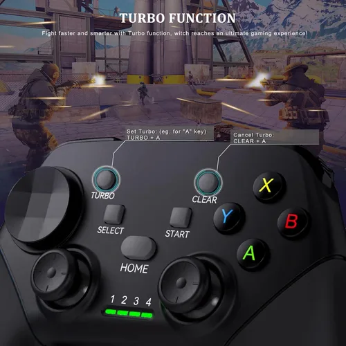 Vista 3 de Megadream Wireless Mobile Gaming Controller Gamepad for iPhone/Android/iPad/PC/Switch/PS4/iPad Joystick with Phone Holder, Supported Cloud Game
