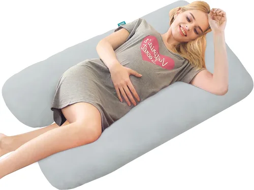 Vista 5 de Funda de almohada de embarazo en forma de U 100% algodón (solo funda de almohada), funda de repuesto súper suave que se adapta a la mayoría