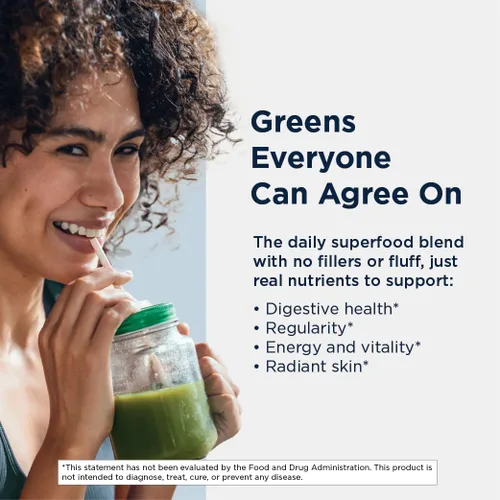 Vista 3 de Designs for Health EssentiaGreens and Reds (sin sabor, 30 porciones), superalimento vegano en polvo con espirulina, col rizada, manzana y más
