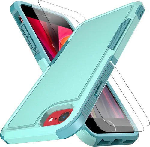 Vista 11 de YmhxcY Funda para iPhone SE 2022/2020, iPhone 8/7 con protector de pantalla integrado a prueba de caídas, 3 capas de cubierta duradera, a prueba