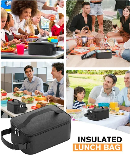 Vista 6 de HowFly Pequeña bolsa de merienda aislada para niños - Lonchera para mujeres/hombres - Bolsas de almuerzo enfriadoras plegables y reutilizables