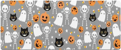 Vista 7 de Tapete de baño gris de Halloween para bañera, antideslizante, de secado rápido y absorbente, tierra de diatomeas, fregadero, dormitorio, cocina