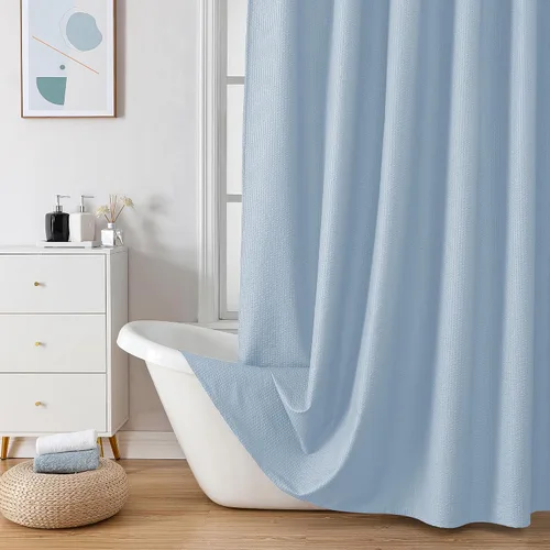 Vista 38 de OVZME Cortina de ducha de tela Berry Stall de 36 x 72 pulgadas, suave y gofre, pequeña cortina de ducha negra para baño con textura para un