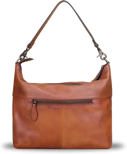 Vista 3 de Bolsos de cuero genuino para mujer, bolsos hechos a mano, con asa superior, bolsos de hombro, estilo vintage, bolso cruzado de cuero real