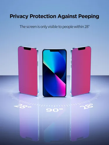 Vista 3 de PDDKISS Protector de pantalla de privacidad compatible con iPhone 12/iPhone 12 Pro, vidrio templado de 6.1 pulgadas, gradiente rosa, antiespía, anti