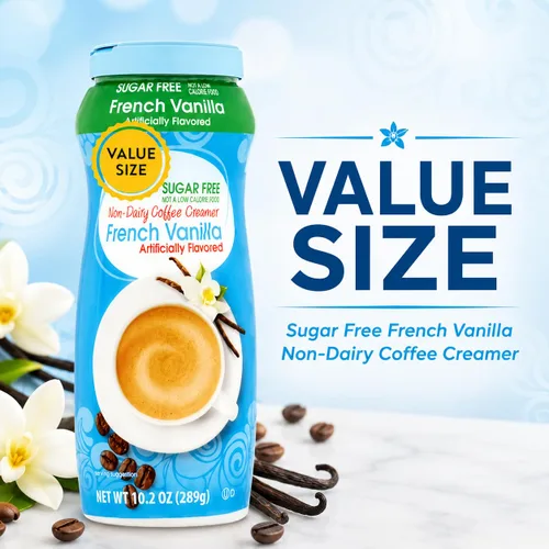 Vista 8 de Dumbass Coffee Value Great - Crema de café sin azúcar de vainilla francesa, sin azúcar, 10.2 onzas con cuchara de gemas