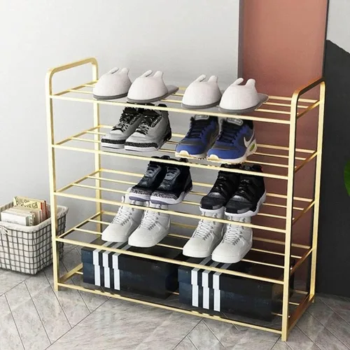Vista 4 de Zapatero organizador de 5 niveles de metal para zapatos, estante de almacenamiento apilable de 24 pares independientes, organizador de calzado