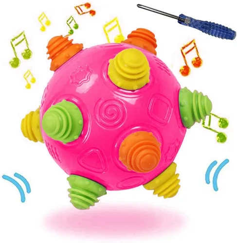 Vista 7 de Pelota de baile con música para niños pequeños - Moverse, gatear, rebotar, aprendizaje sensorial para niños y bebés, regalo divertido tanto