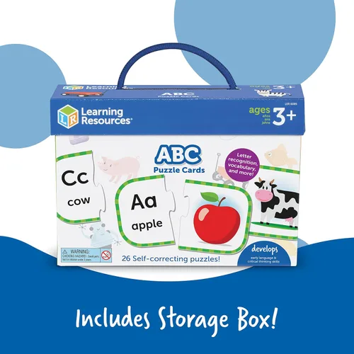 Vista 5 de Learning Resources Tarjetas de rompecabezas ABC, preparación para el jardín de infantes, rompecabezas autocorrectivos, juegos de aprendizaje