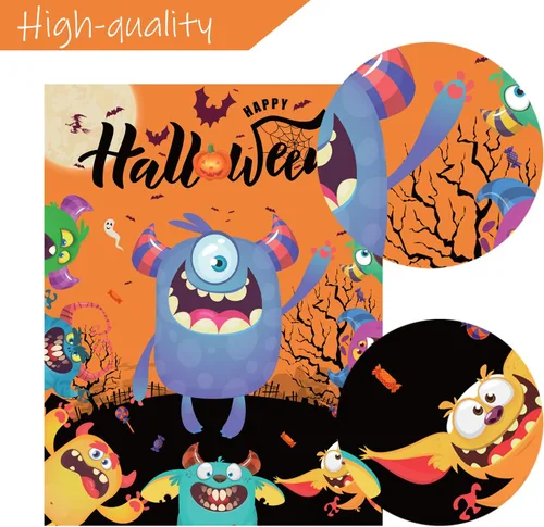 Vista 4 de Juegos de fiesta de Halloween, Pin Eye on The Monster Game Reutilizable, Pin The Monster Halloween Party Favor Suministros para niños y niñas