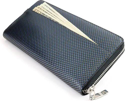 Vista 3 de ColdFire Carteras de acordeón con cremallera alrededor de RFID para mujer para el día o la noche