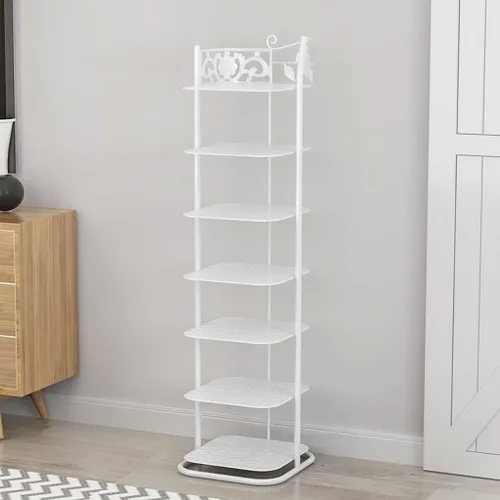 Vista 2 de GRFIT Zapatero de entrada de 7 niveles para zapatos, estante vertical de tubo de acero resistente, zapatero alto de 38.58 pulgadas, organizador