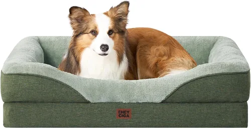 Vista 58 de EHEYCIGA Cama ortopédica para perros medianos, sofá cama de espuma viscoelástica con lados, forro impermeable y funda extraíble lavable, sofá