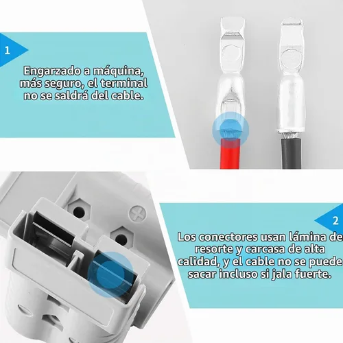 Vista 4 de Cable de conexión rápida de batería de 65 amperios 8AWG de 1.12 pies de desconexión rápida - Kit de enchufe de carga de 12 V resistente