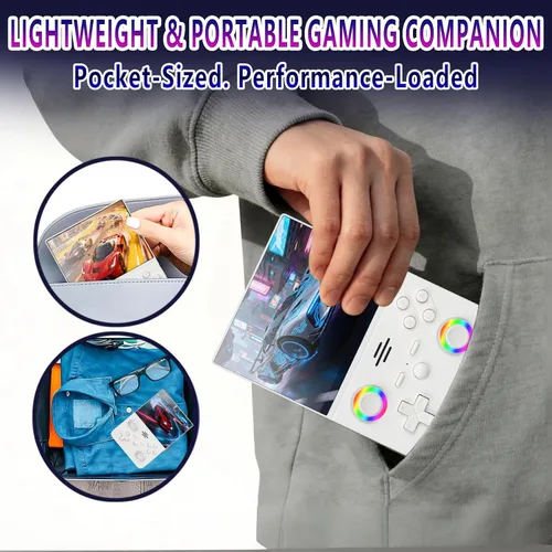 Vista 7 de RF45V - Consola de videojuegos retro - Compatible con 18000+juegos clásicos, tarjeta TF 64G, consola portátil con pantalla de 4.5 pulgadas, batería