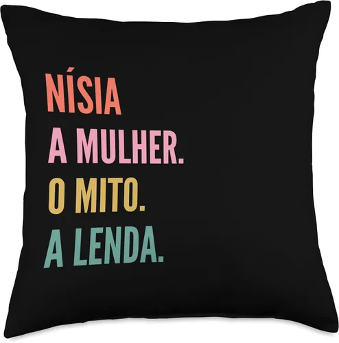 Vista 4 de Funny Portuguese First Name Design - Nísia Throw Pillow