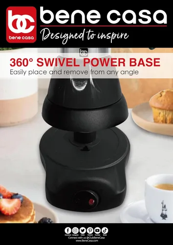 Vista 6 de Bene Casa Cafetera Eléctrica Portátil de Espresso Negra, 1-3 Tazas/Shots (1, NEGRO)