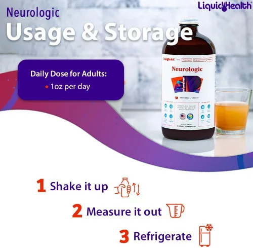 Vista 4 de LIQUIDHEALTH Suplemento de enfoque neurológico, suplemento nootrópico para función cognitiva, memoria y enfoque con ginkgo biloba, colina, L-teanina