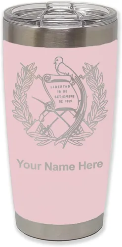 Vista 27 de LaserGram - Vaso personalizado de 20 onzas, bandera de Guatemala (negro) Regalo grabado, acero inoxidable aislado al vacío, grabado con láser