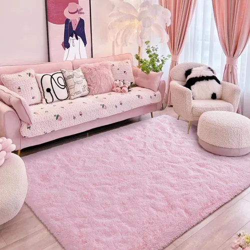 Vista 69 de Softlife Alfombra naranja para dormitorio, alfombra de felpa esponjosa para sala de estar para niñas, alfombra lanuda para niños, alfombra suave