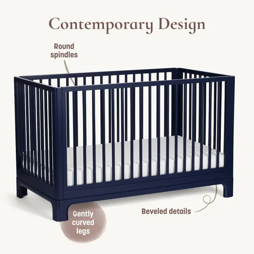 Vista 4 de Little Seeds Posey - Cuna convertible 4 en 1, color azul oscuro