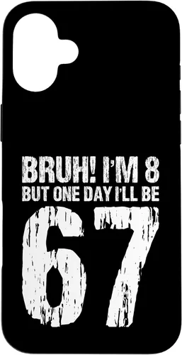 Vista 23 de Bruh I'm 8 But One-Day I'll Be 67 Retro 8th Birthday Kids Case for iPhone 17