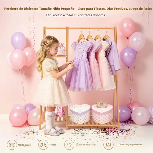 Vista 5 de Pequeños estantes de ropa,Estante colgante de ropa para niños