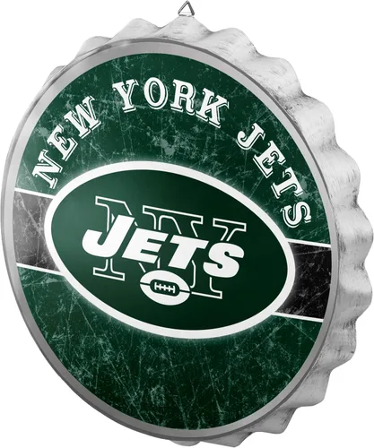 Vista 21 de NFL Team Logo Distressed Metal Hanging Wall Bottle Cap Sign
