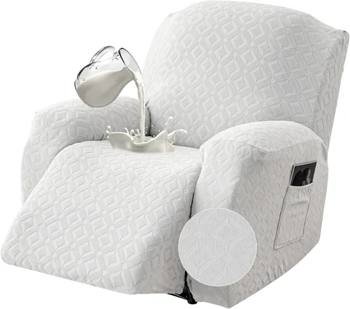 Vista 37 de Gennia Funda Impermeable para Silla Reclinable, Fundas Elásticas para Sofá Reclinable con Bolsillos, Fundas Lavables para Silla Reclinable Lazy Boy