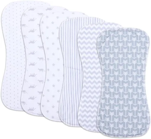 Vista 10 de Paquete de 6 paños de algodón para eructos extra absorbentes y suaves para bebés niños y niñas